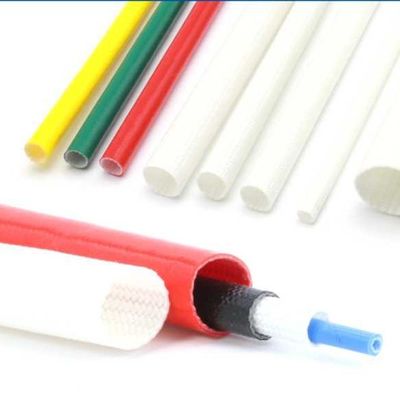 Good price 3mm Silicone Fiberglass Sleeve Braided , White Silicone Coated Fiberglass Sleeve online