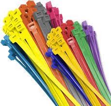 Good price PA66 Self Locking Nylon Cable Ties 1mm UV Resistant 250mm Different Colored Zip Ties online