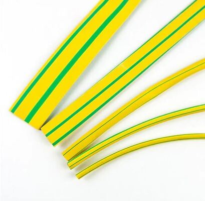 Buen precio 21 Tubos de reducción de calor de pared delgada de rayas amarillas/verdes con conexión transversal de polioquefina buenos para la industria en línea