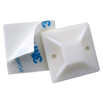 Good price Ashan 25*25mm Nylon PA66 Strongly Self Adhesive Tie Mounts for Wire Management and Cable Clips online