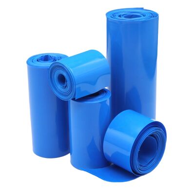 Good price SKYGOD High Voltage 125-200mm Width Battery Shrink Wrap Blue PVC Heat Shrinkable Film Insulation Tube for 18650/21700/32700 online