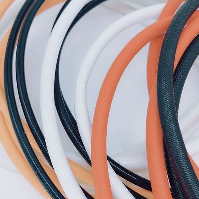 Good price White Silicone Fiberglass Sleeve 100m , 12mm Braided Fiberglass Tube online