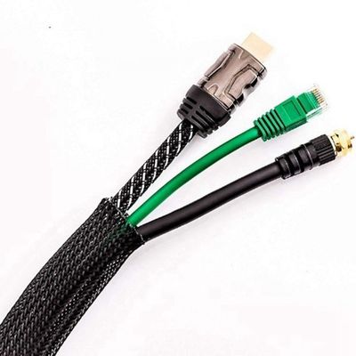 Buen precio 25x32m manguera de cable PET, 100m manguera de cable negro de mascotas trenzada expandible en línea